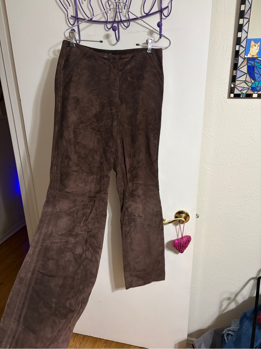 💜 2 INC International Concepts Womens Dark Brown Leather Pants